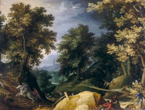 Landschap met hazenjacht